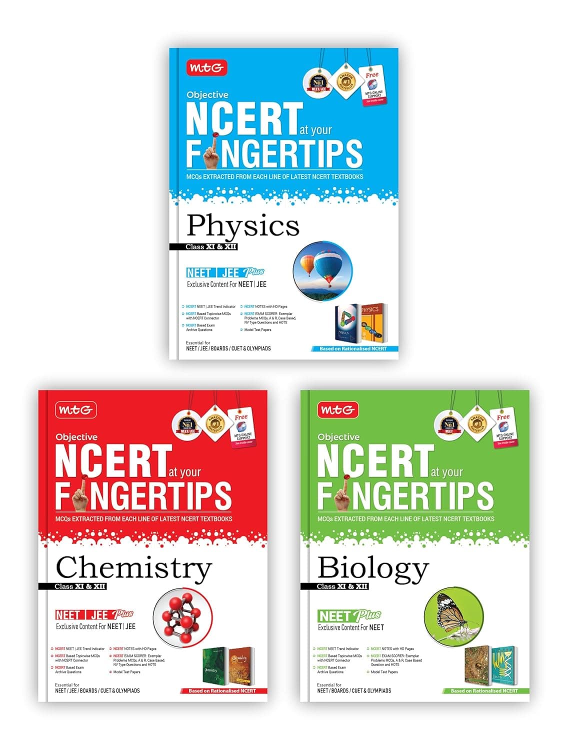 MTG Objective NCERT at Your Fingertips NEET 2025 MTG Objective NCERT at Your Fingertips NEET 2025 Combo β Physics, Chemistry, Biology Book Set