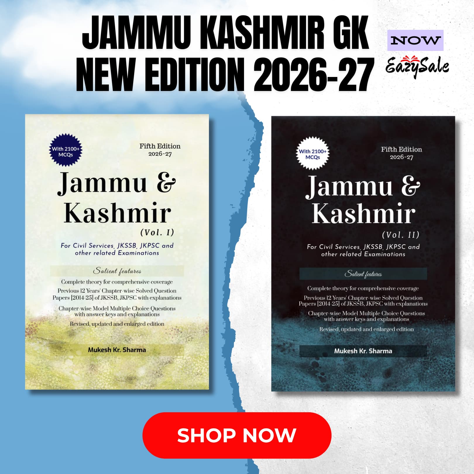 Mukesh Sharma Jammu & Kashmir J&K JKSSB JKPSC GK (Vol. I & Vol. II) Fifth Edition 2026-27