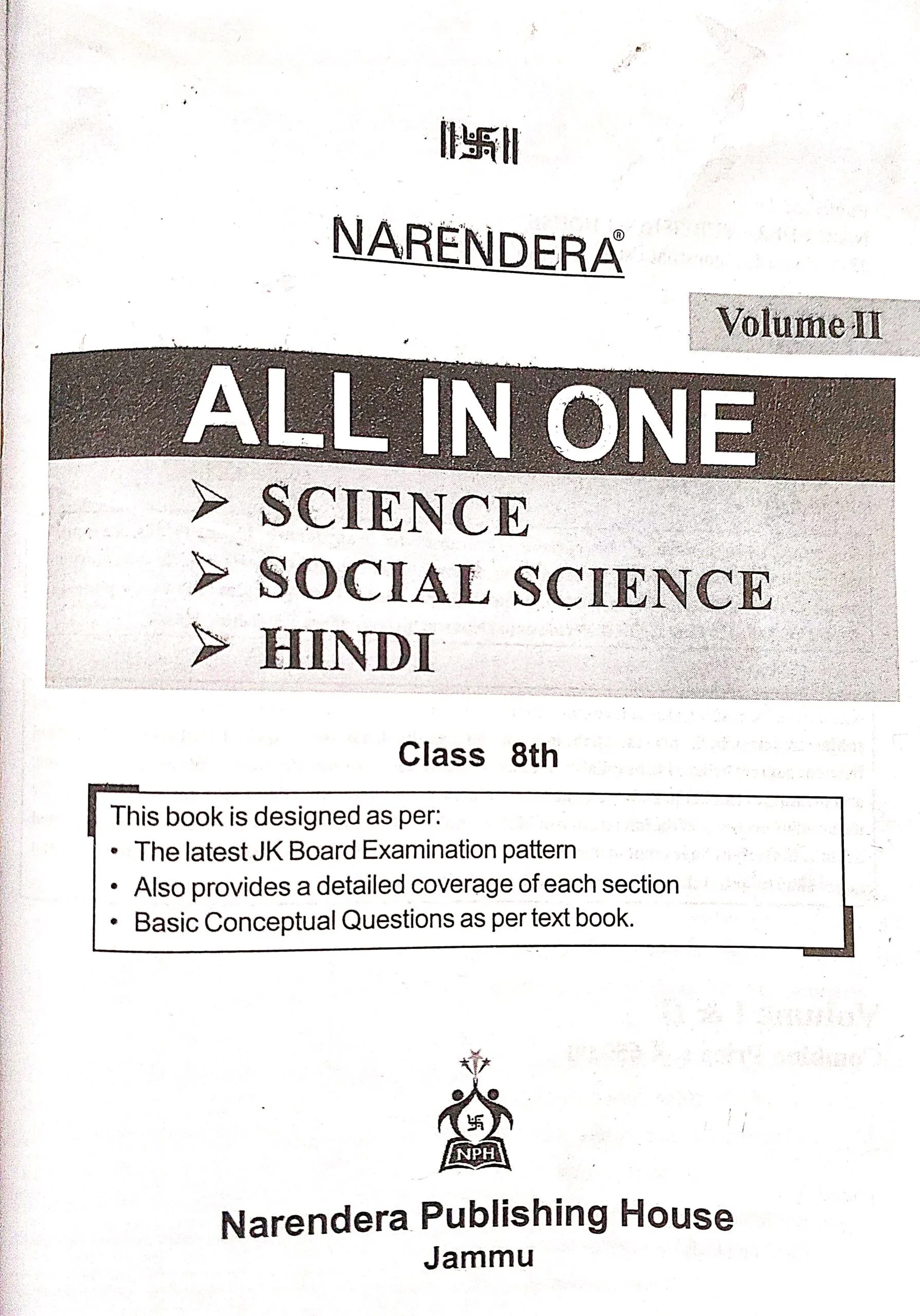 Narendera JKBOSE Class 8th (Saphalta Ka Sadhan) VOL. 2 Guide