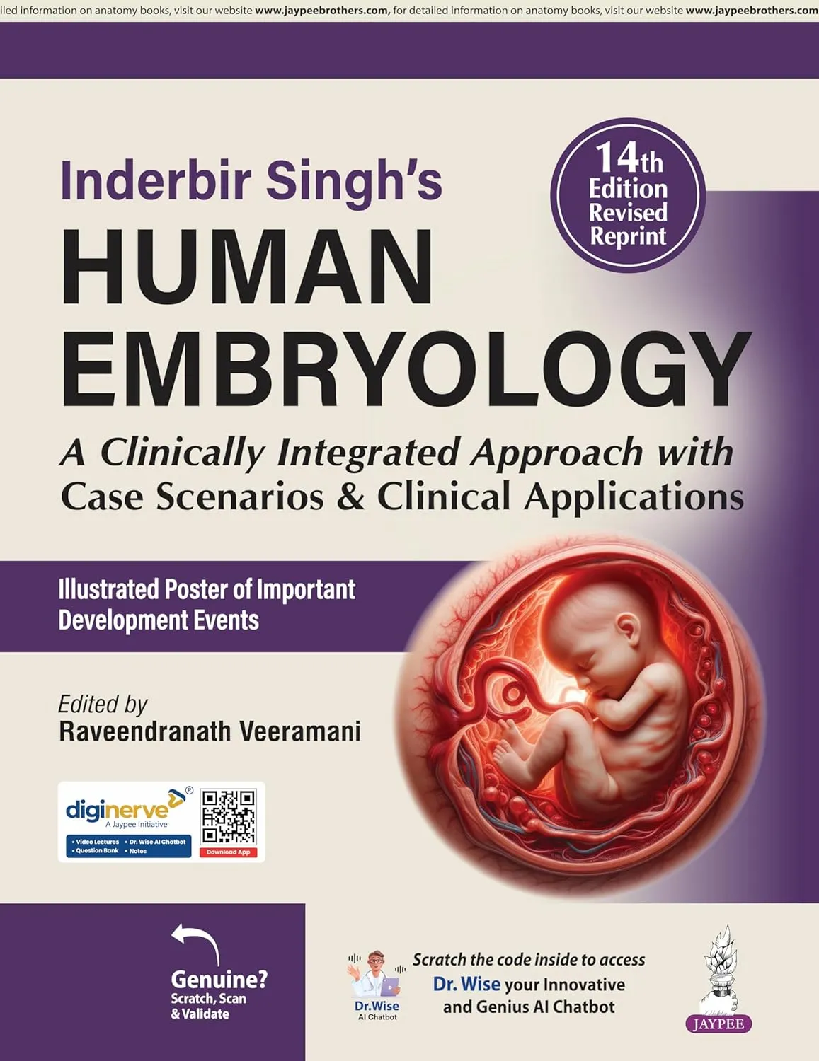 Inderbir Singh’s Human Embryology latest edition 2026-27 Inderbir Singh’s Human Embryology (14th Edition Revised Reprint)